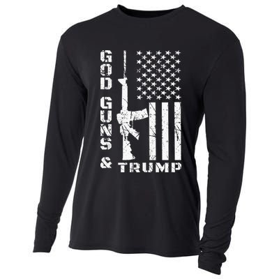 God Guns And Trump 2nd Amendment Flag AR15 Cooling Performance Long Sleeve Crew