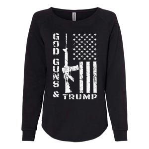 God Guns And Trump 2nd Amendment Flag AR15 Womens California Wash Sweatshirt