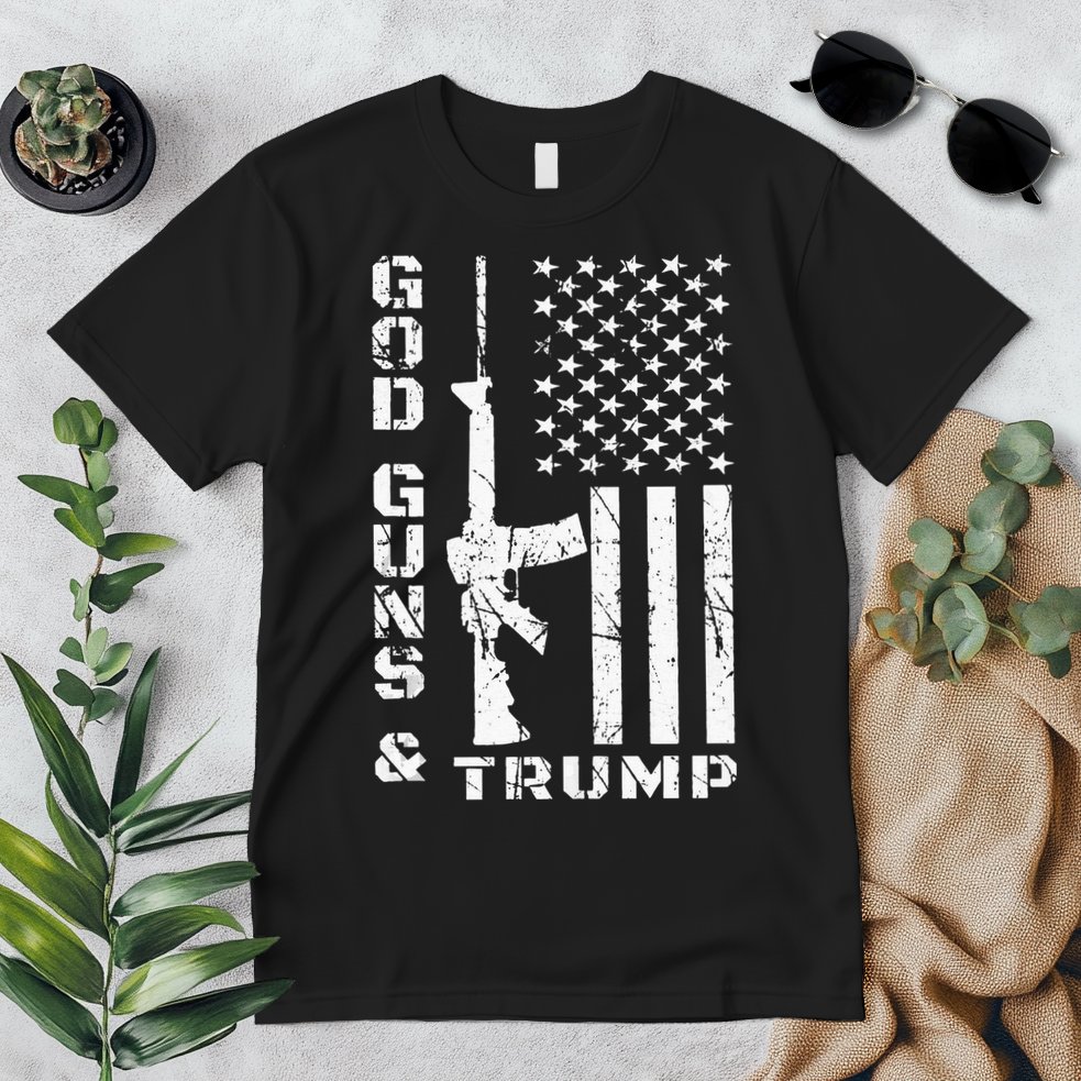 God Guns And Trump 2nd Amendment Flag AR15 Premium T-Shirt