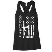 God Guns And Trump 2nd Amendment Flag AR15 Women's Racerback Tank