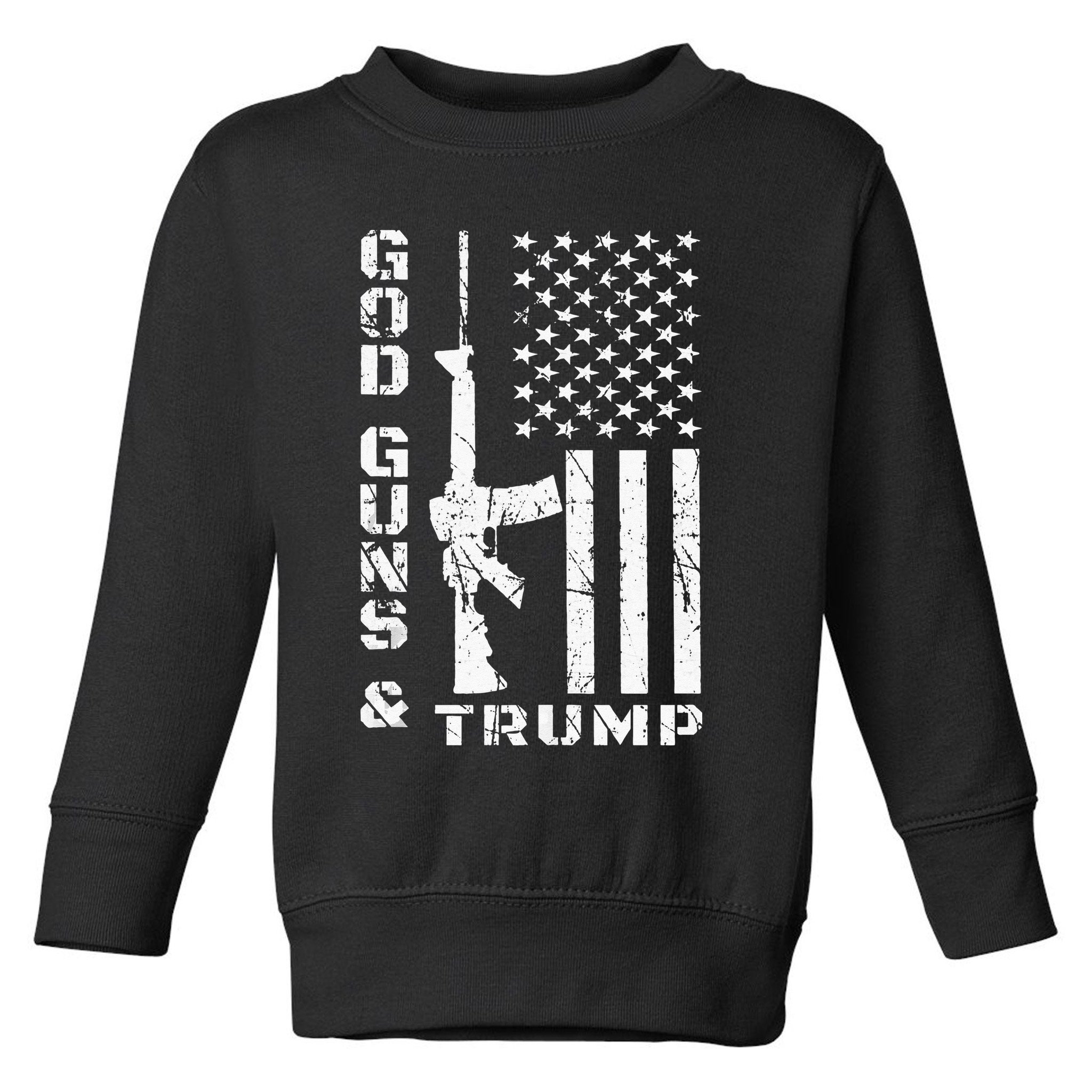 God Guns And Trump 2nd Amendment Flag AR15 Toddler Sweatshirt