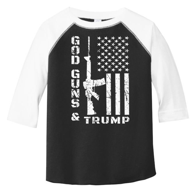 God Guns And Trump 2nd Amendment Flag AR15 Toddler Fine Jersey T-Shirt