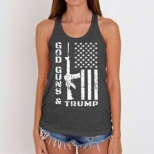 God Guns And Trump 2nd Amendment Flag AR15 Women's Knotted Racerback Tank