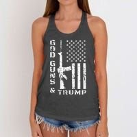 God Guns And Trump 2nd Amendment Flag AR15 Women's Knotted Racerback Tank