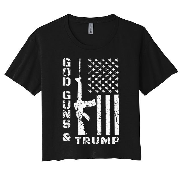 God Guns And Trump 2nd Amendment Flag AR15 Crop Top