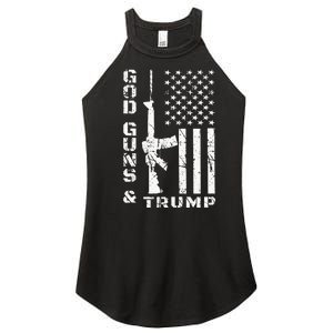 God Guns And Trump 2nd Amendment Flag AR15 Women's Perfect Tri Rocker Tank