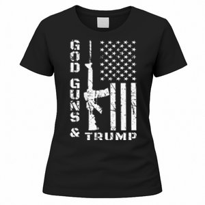 God Guns And Trump 2nd Amendment Flag AR15 Women's T-Shirt