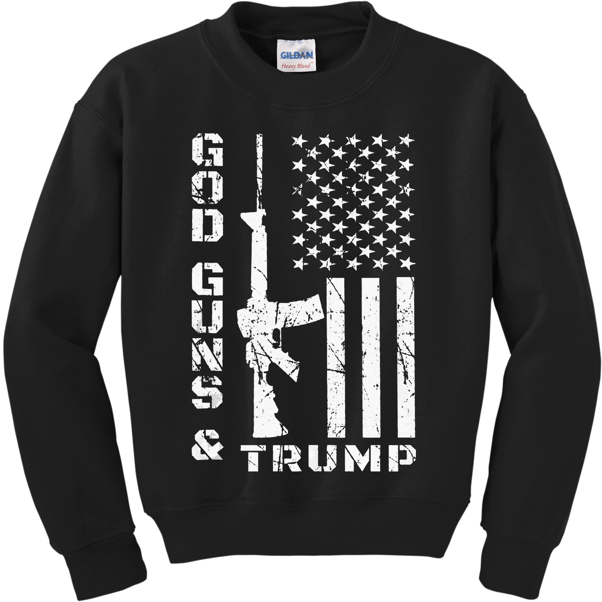 God Guns And Trump 2nd Amendment Flag AR15 Kids Sweatshirt