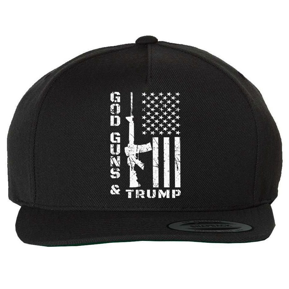 God Guns And Trump 2nd Amendment Flag AR15 Wool Snapback Cap