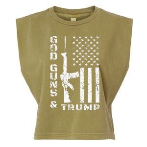 God Guns And Trump 2nd Amendment Flag AR15 Garment-Dyed Women's Muscle Tee