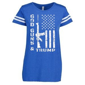 God Guns And Trump 2nd Amendment Flag AR15 Enza Ladies Jersey Football T-Shirt