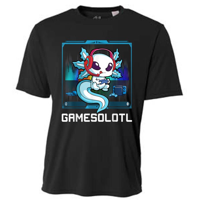 Gamesolotl Gamer Axolotl Playing Video Games Boys Girls Cooling Performance Crew T-Shirt