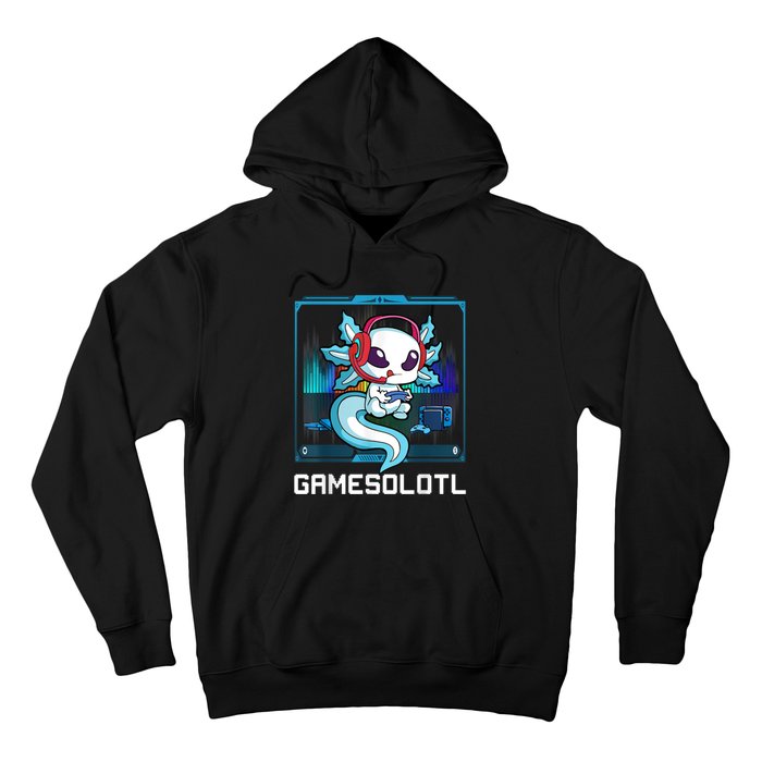 Gamesolotl Gamer Axolotl Playing Video Games Boys Girls Hoodie