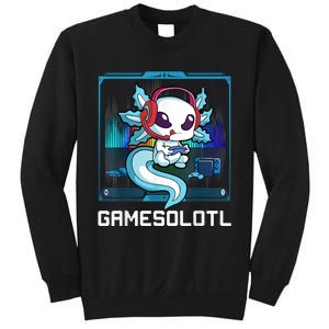 Gamesolotl Gamer Axolotl Playing Video Games Boys Girls Sweatshirt