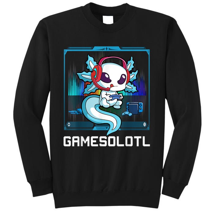 Gamesolotl Gamer Axolotl Playing Video Games Boys Girls Sweatshirt