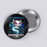 Gamesolotl Gamer Axolotl Playing Video Games Boys Girls Button