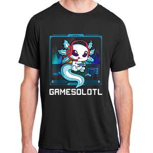 Gamesolotl Gamer Axolotl Playing Video Games Boys Girls Adult ChromaSoft Performance T-Shirt