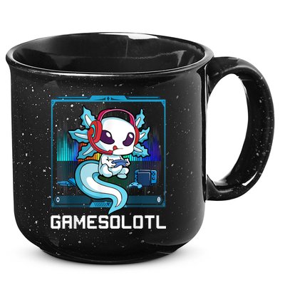 Gamesolotl Gamer Axolotl Playing Video Games Boys Girls 15oz Campfire Ceramic Mug