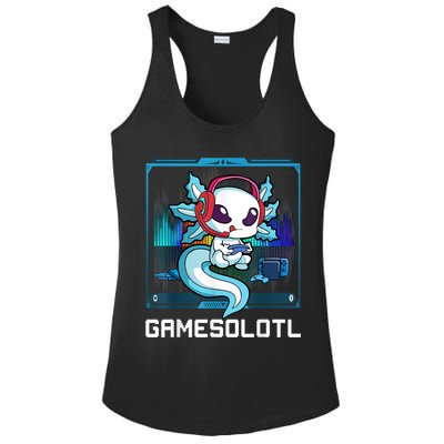Gamesolotl Gamer Axolotl Playing Video Games Boys Girls Ladies PosiCharge Competitor Racerback Tank