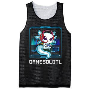 Gamesolotl Gamer Axolotl Playing Video Games Boys Girls Mesh Reversible Basketball Jersey Tank