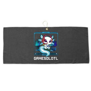 Gamesolotl Gamer Axolotl Playing Video Games Boys Girls Large Microfiber Waffle Golf Towel