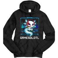 Gamesolotl Gamer Axolotl Playing Video Games Boys Girls Tie Dye Hoodie