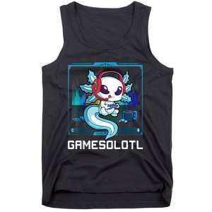 Gamesolotl Gamer Axolotl Playing Video Games Boys Girls Tank Top