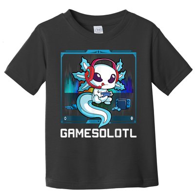 Gamesolotl Gamer Axolotl Playing Video Games Boys Girls Toddler T-Shirt