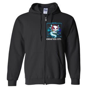 Gamesolotl Gamer Axolotl Playing Video Games Boys Girls Full Zip Hoodie