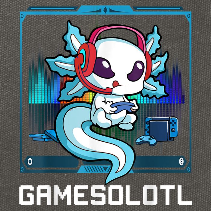 Gamesolotl Gamer Axolotl Playing Video Games Boys Girls Cotton Canvas Backpack