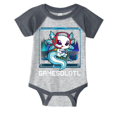 Gamesolotl Gamer Axolotl Playing Video Games Boys Girls Infant Baby Jersey Bodysuit