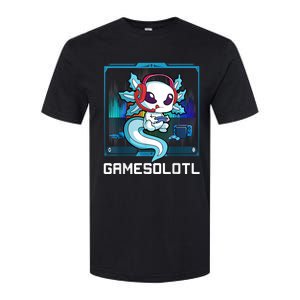 Gamesolotl Gamer Axolotl Playing Video Games Boys Girls Softstyle CVC T-Shirt