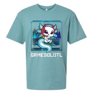 Gamesolotl Gamer Axolotl Playing Video Games Boys Girls Sueded Cloud Jersey T-Shirt