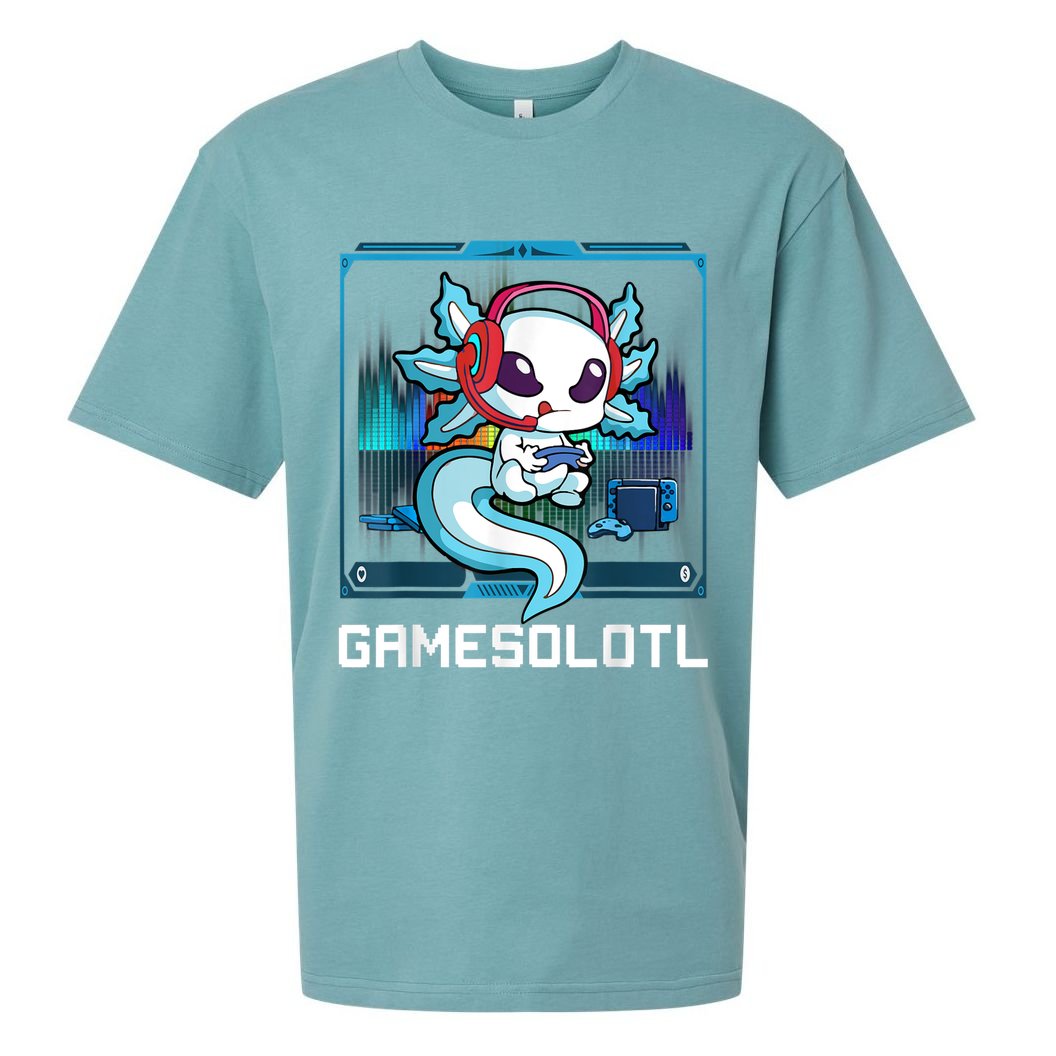 Gamesolotl Gamer Axolotl Playing Video Games Boys Girls Sueded Cloud Jersey T-Shirt