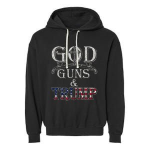 God Guns And Trump Garment-Dyed Fleece Hoodie