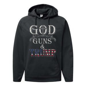 God Guns And Trump Performance Fleece Hoodie