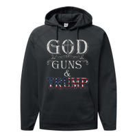 God Guns And Trump Performance Fleece Hoodie