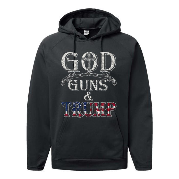 God Guns And Trump Performance Fleece Hoodie