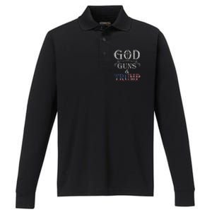 God Guns And Trump Performance Long Sleeve Polo