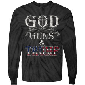 God Guns And Trump Tie-Dye Long Sleeve Shirt