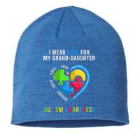 Grandma Grandpa Autism  I Wear Blue For My Granddaughter Sustainable Beanie