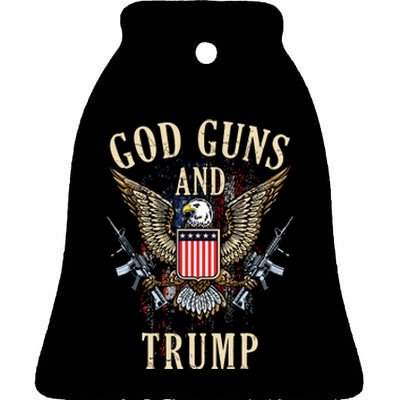 God Guns And Trump 2nd Amendment Flag Ar15 American Flag 2042 Ceramic Bell Ornament