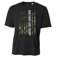 God Guns And Trump 2nd Amendment Usa Flag American Flag Cooling Performance Crew T-Shirt