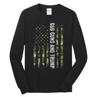 God Guns And Trump 2nd Amendment Usa Flag American Flag Tall Long Sleeve T-Shirt