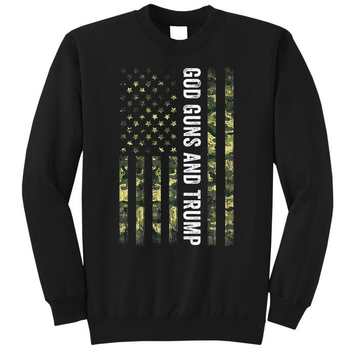 God Guns And Trump 2nd Amendment Usa Flag American Flag Tall Sweatshirt