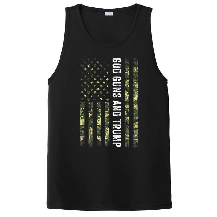 God Guns And Trump 2nd Amendment Usa Flag American Flag PosiCharge Competitor Tank