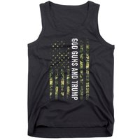 God Guns And Trump 2nd Amendment Usa Flag American Flag Tank Top