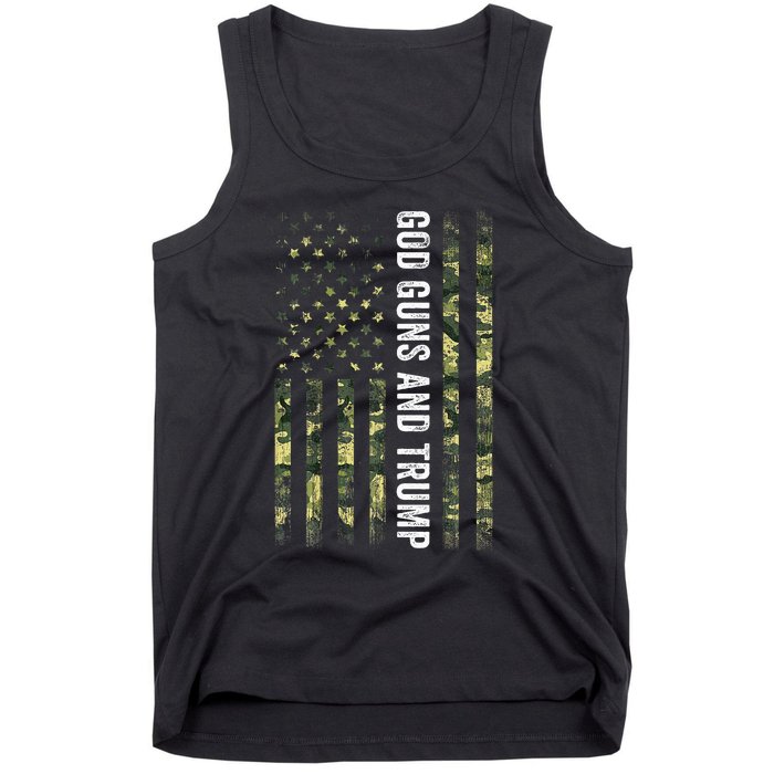 God Guns And Trump 2nd Amendment Usa Flag American Flag Tank Top