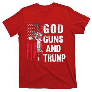 God Guns And Trump 2nd Amendment Flag Ar15 American Flag T-Shirt