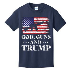 God Guns And Trump Donald Trump For President 2020 Kids T-Shirt